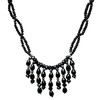 Black Onyx Natural Drop Rondelle Facet Bead Semiprecious Necklace