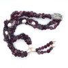 Natural Handmade Necklace 16"-18" Flat Button Garnet Pearls Gemstone Beads Jewellery