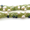 Natural Handmade Necklace 16"-18" Pearls Peridot Gemstone Beads Jewellery