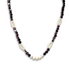 Natural Garnet & Fresh Water Pearl 16-18 Inch Beads Multi-Gemstone Handmade Necklace