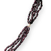 Natural Handmade Necklace 16"-18" Pearls with Garnet Gemstone Beads Jewel