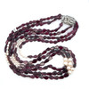 Natural Handmade Layered Necklace  Garnet Pearls Gem Beads Jewellery