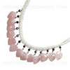 Fine Quality Rose Quartz & Plain Cut Garnet Natural Beads Multi-Gemstone Handmade Necklace