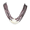 Fine Quality Natural Garnet & Fresh Water Pearl Beads Multi-Gemstone Artistic Necklace