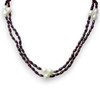 Garnet Natural with Pearl Oval Plain Gemstone Necklace
