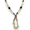 Natural Multi Tourmaline Pearl Citrine Peridot Natural Multi Color Necklace Jewelry For Creativity, Harmony & Strength