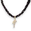 Garnet Natural Chobra & Plain Pearl Twisted Gemstone Necklace