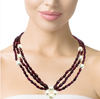 Natural Handmade Necklace  Pipe Garnet Pearls Gemstone Beads Jewellery
