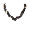 Natural Birthstone Garnet & Fresh Water Pearl Beaded Multi-Gemstone Handmade Necklace