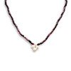 Fine Quality Cylinder Natural Garnet & Round Fresh Water Pearl Beads Multi-Gemstone Handmade Necklace