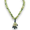 Peridot Natural & Pearl Round Plain Birth Gemstone Necklace