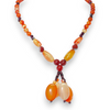 Natural Handmade Necklace 16"-18" Carnelian with Garnet Gemstone Beads Jewelry