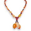 Carnelian Natural & Garnet Plain Ball Gemstone Necklace