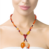 Natural Handmade Necklace 16"-18" Carnelian with Garnet Gemstone Beads Jewelry