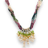 Multi Tourmaline, Peridot, Natural Citrine with Pearl Handmade Necklace Jewelry