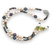 Natural Handmade Necklace 16"-18" Pearls, Peridot, Tourmaline, Citrine Gemstone Beads Jewelry