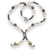 Natural Handmade Necklace 16"-18" Pearls, Tourmaline, Peridot, Citrine Gemstone Beads Jewellery