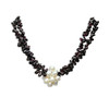 Fine Quality Natural Garnet & Fresh Water Pearl Beaded Handmade Necklace For Her/Him