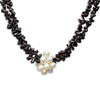 Garnet Natural Drop & Pearl Oval Gems Handmade Necklace