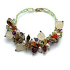 Multi Semiprecious Handmade Carved Fancy Shape Gem Stones Bracelet