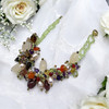 Multi Semiprecious Handmade Carved Fancy Shape Gem Stones Bracelet