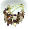 Multi Semiprecious Handmade Carved Fancy Shape Gem Stones Bracelet