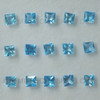 Square Princess  Loose Natural Swiss Blue Topaz Good Quality SI Clarity 4X4 mm