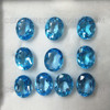 Natural Topaz Oval Faceted Cut 10X8mm Swiss Blue Color VVS Clarity Loose Gemstone