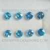 Excellent Quality 6X6 mm Round Flower Cut Loose Natural Swiss Blue Topaz VVS Clarity