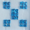 5X5 mm Square Stepcut Loose Natural Swiss Blue Topaz Excellent Quality VVS Clarity
