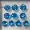 Round Flower Cut Loose 10X10 mm Natural Swiss Blue Topaz Excellent Quality VVS Clarity