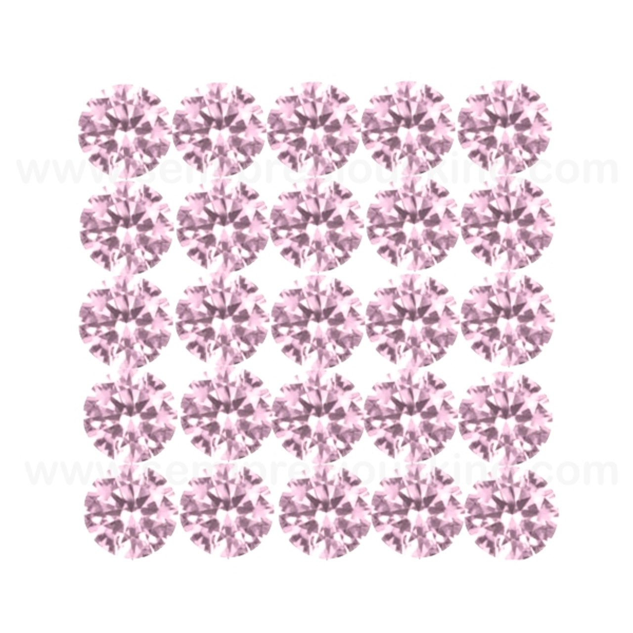 Pink Cubic Zirconia Round mm Brilliant Diamond Facet Cut AAAA