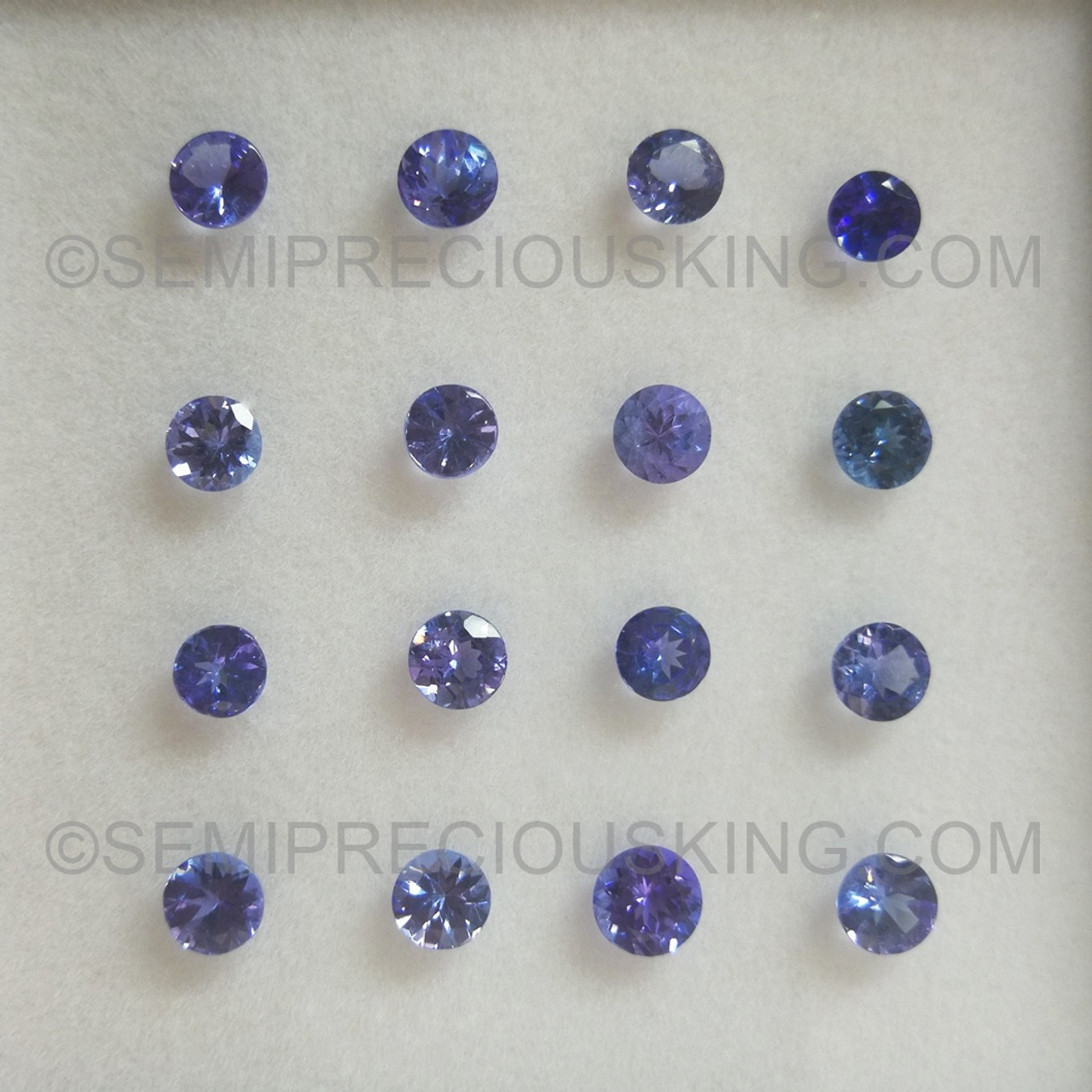 Quality Genuine natural Purple Blue Tanzanite 4mm yellow gold stud earrings