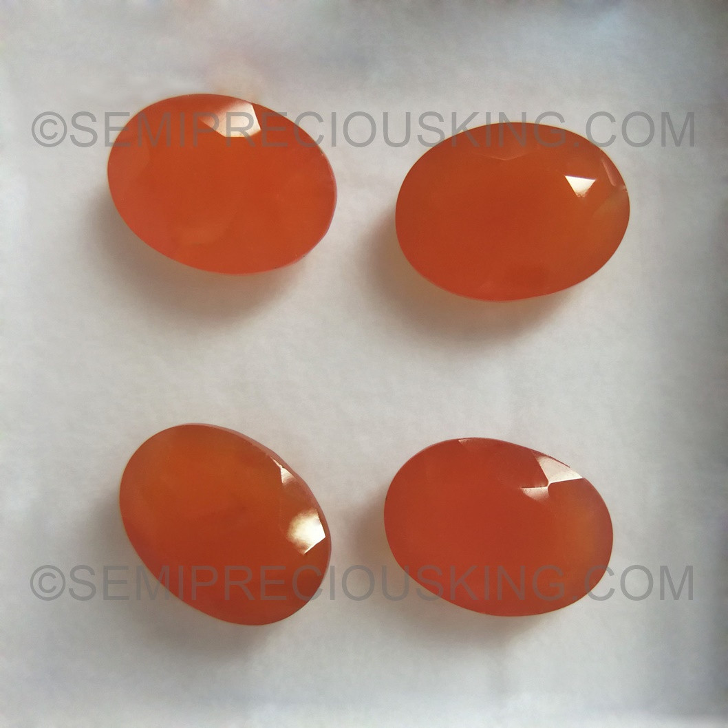 Natural Carnelian 16x12mm Oval Facet Cut 10.19 Carats Orange Color