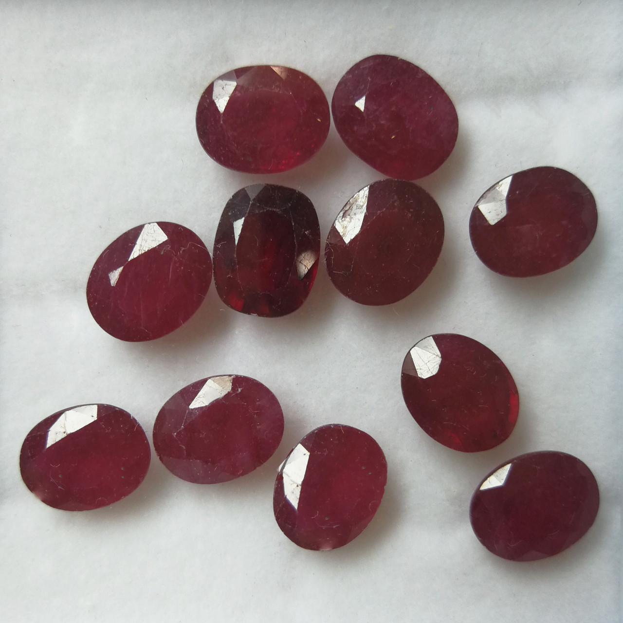 Ruby 10X8mm Oval Facet Cut Burgundy Color SI1 Clarity Loose