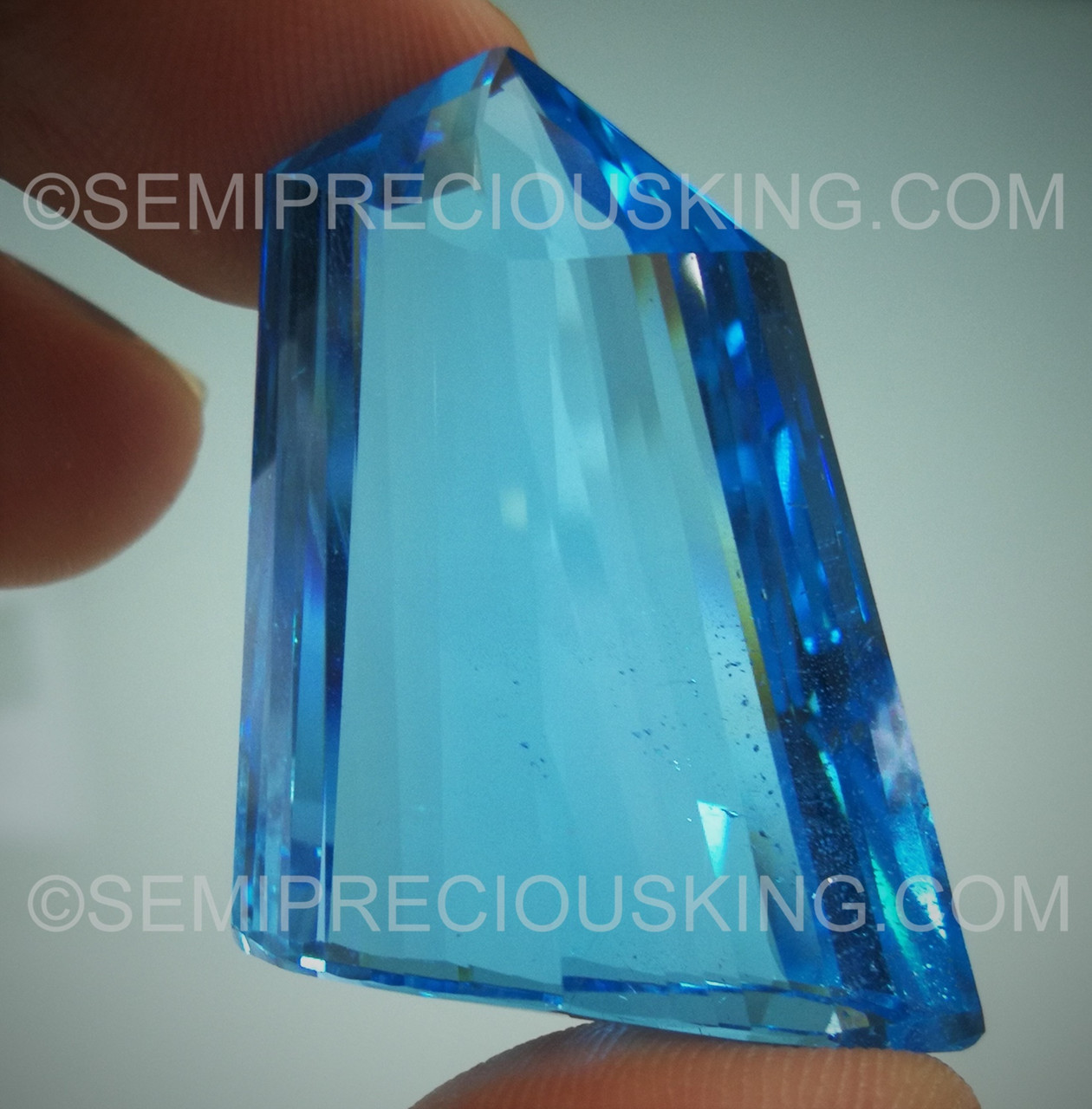 Natural Topaz 65.45 Carats Polygon Fancy Cut Super Swiss Blue