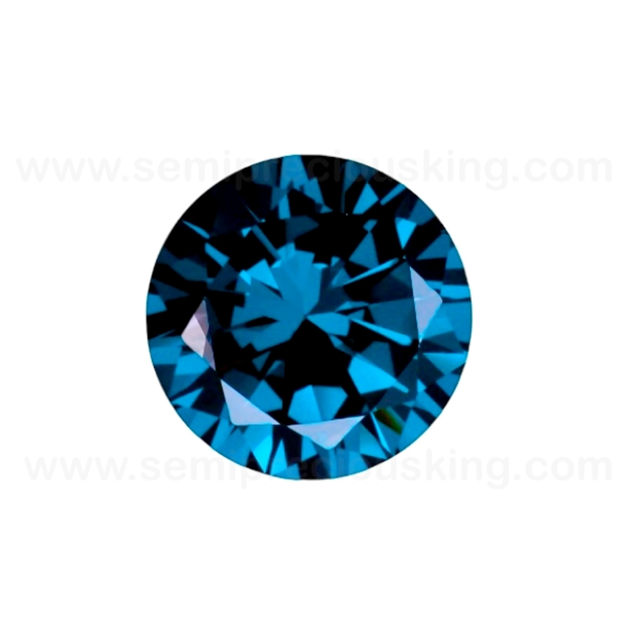 Blue Topaz Cubic Zirconia Round 0.8mm Brilliant Diamond