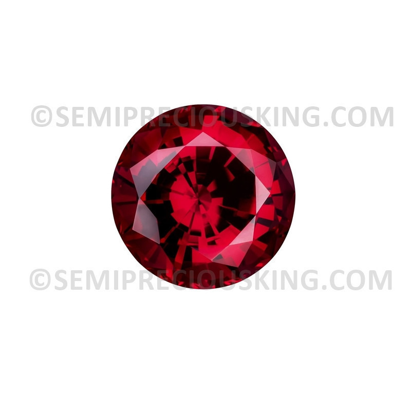 Ruby Lab Created Corundum 7mm Round Brilliant Facet Cut AAAA