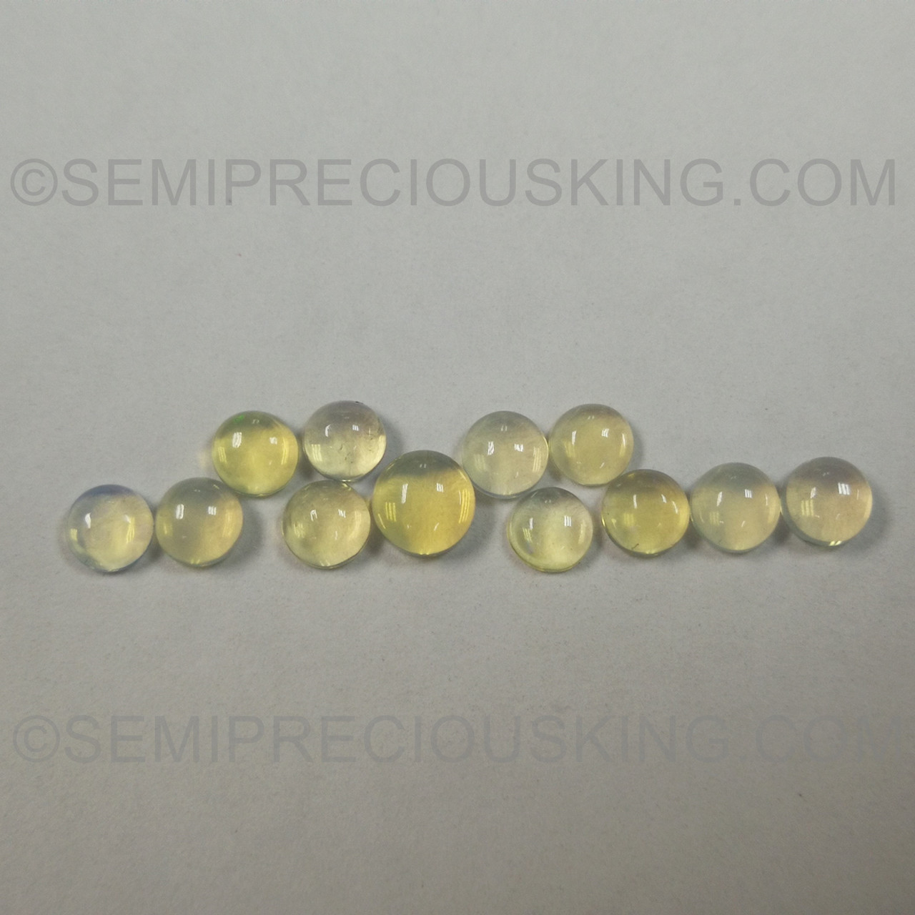 Natural Ethiopian Opal Round Cabochon 4mm Off-White Transparent