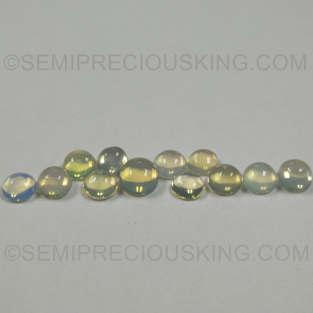 Natural Ethiopian Opal Round Cabochon 4mm Off-White Transparent