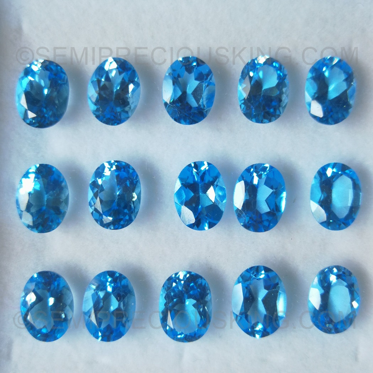 Natural Topaz Oval Faceted Cut 8X6mm Swiss Blue Color VVS Clarity Loose Gems