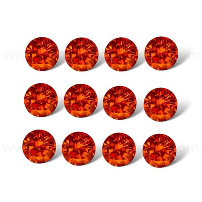 Orange Cubic Zirconia Round 2.4 mm Brilliant Diamond Facet Cut AAAA Excellent Quality CZ Loose stones