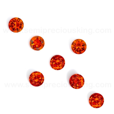 Orange Cubic Zirconia Round 8 mm Brilliant Diamond Facet Cut AAAA Excellent Quality CZ Loose stones