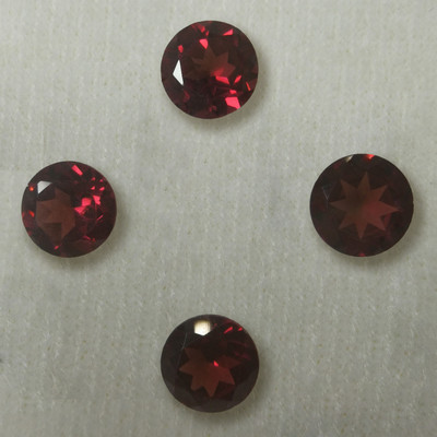 Natural Rhodolite Round Faceted Cut 7X7mm Raspberry Color VVS Clarity Loose Gemstone