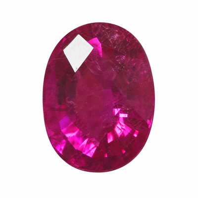 Natural Rubellite Oval Checkerboard Cut Intense Pink Color SI1 Clarity Loose Gemstone