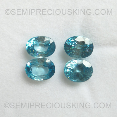 Natural Zircon Oval Facet Cut SI1 Clarity Blizzard Blue Color Loose Gemstone