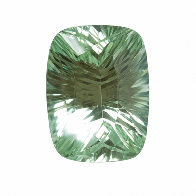 Natural Green Amethyst 17.7 Carats Cushion Concave Cut 20x15mm Exceptional Quality Pale Green Color Amethyst Birthstone