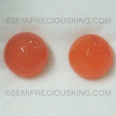 Natural Carnelian 13mm Round High Dome Cut 9.58 Carats Orange Color VVS Clarity Jewelry Making Loose Gemstone