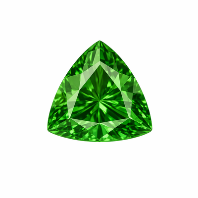 Natural Tsavorite Trillion Step Cut 3X3mm Shamrock Green Color VVS Clarity Green Garnet Loose Gemstone