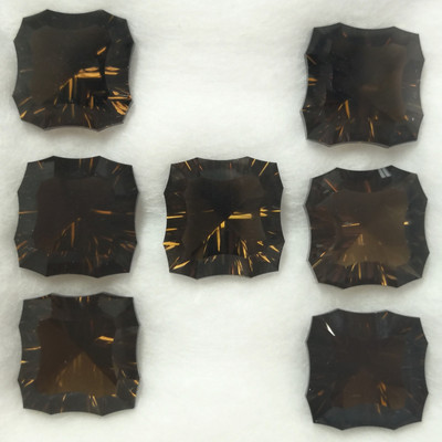 Natural Smoky Quartz Square Concave Cut Mocha Brown Color VS Clarity 12x12mm Loose Gemstone